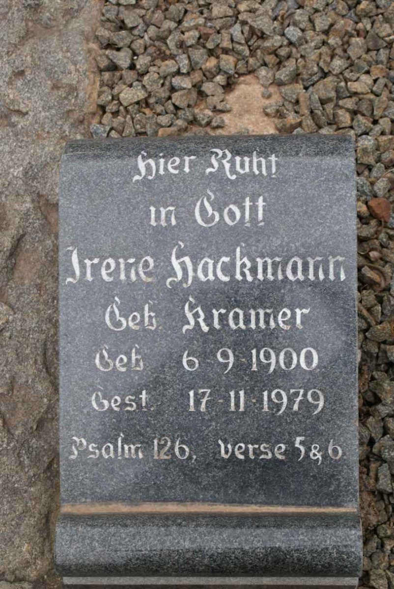 HACKMANN Irene nee KRAMER 1900-1979