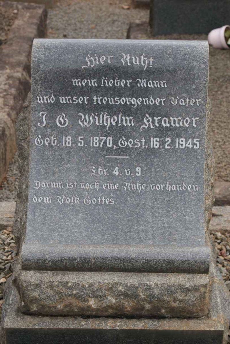 KRAMER J.G. Wilhelm 1870-1945