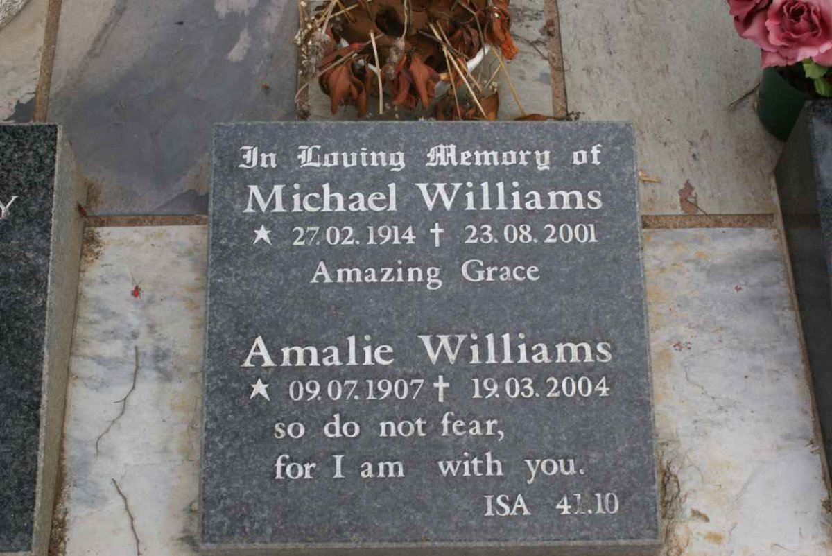 WILLIAMS Michael 1914-2001 &amp; Amalie 1907-2004
