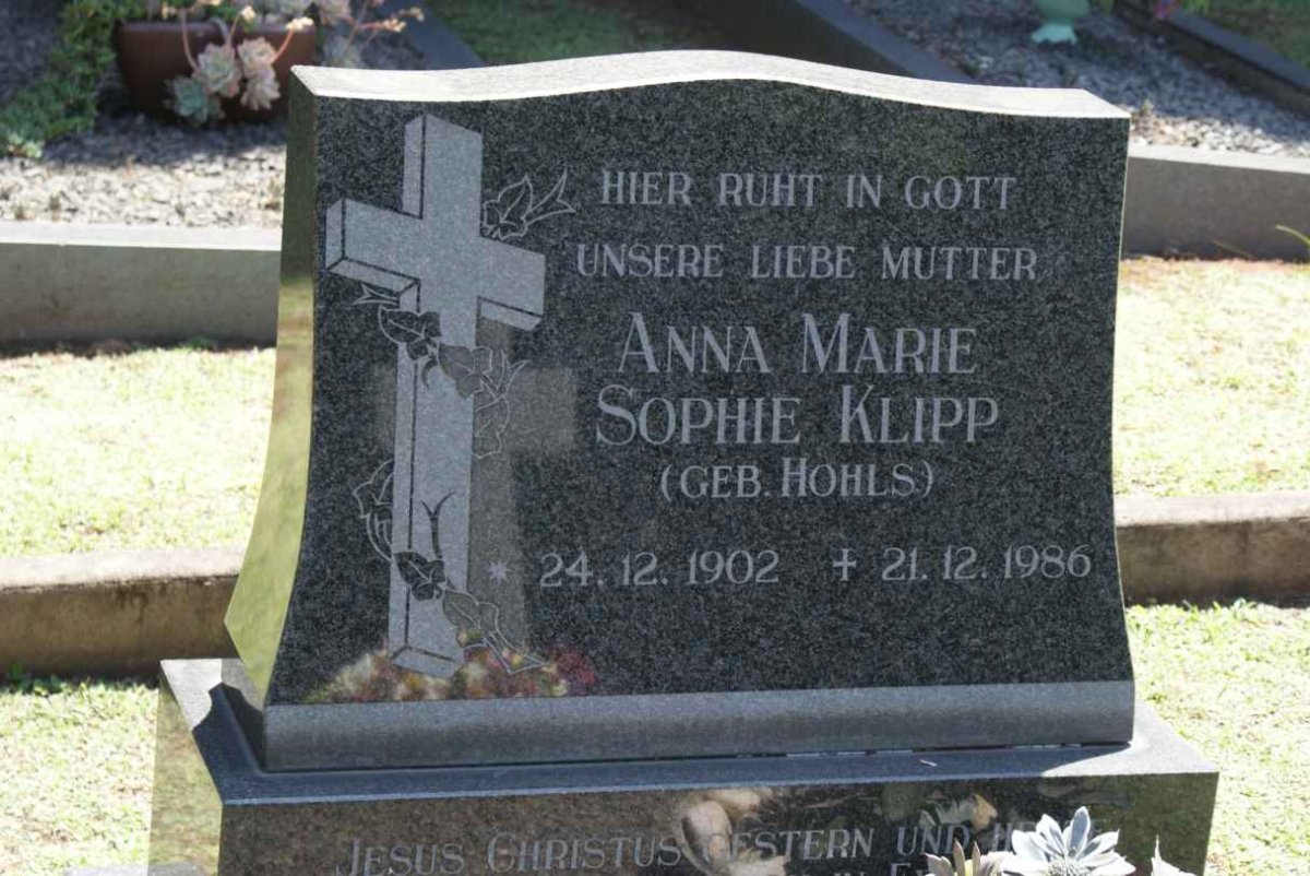 KLIPP Anna Marie Sophie nee HOHLS 1902-1986