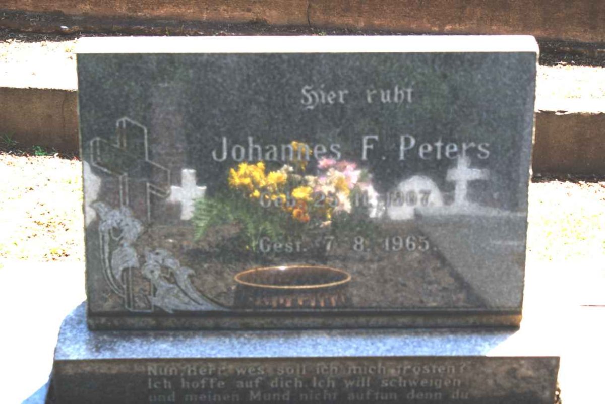 PETERS Johannes F. 1867-1965