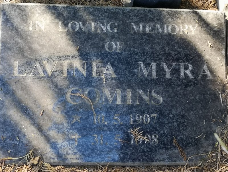 COMINS Lavinia Myra 1907-1998