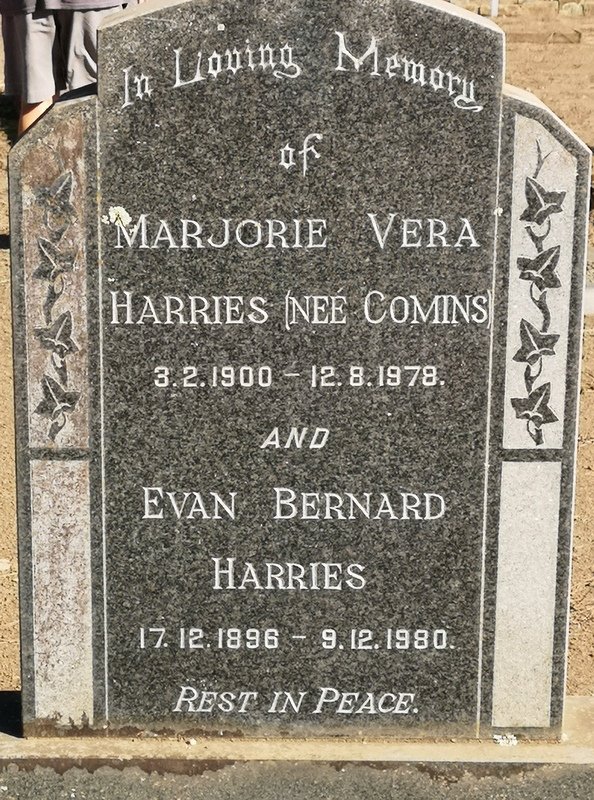 HARRIES Evan Bernard 1896-1980 &amp; Marjorie Vera COMINS 1900-1978