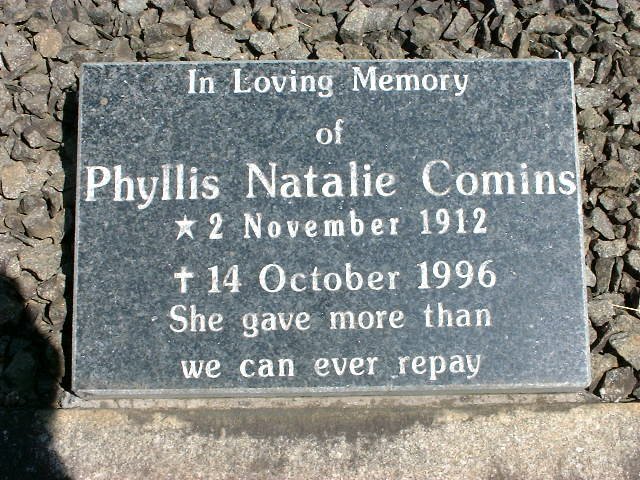 COMINS Robert Bazil 1900-1965 &amp; Phyllis Natalie 1912-1996