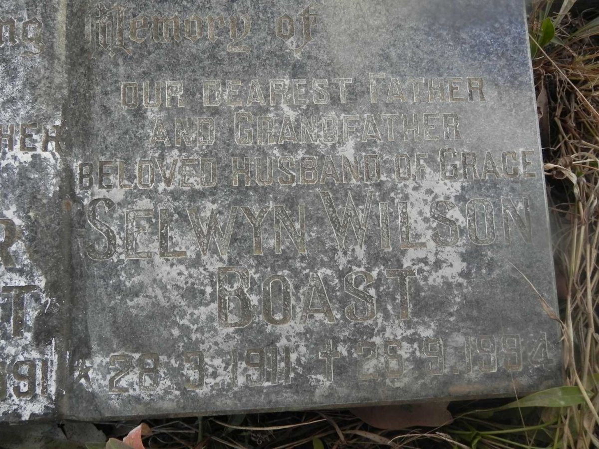 BOAST Selwyn Wilson 1911-1994