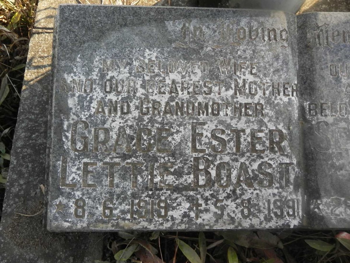 BOAST Grace Ester Lettie 1919-1991