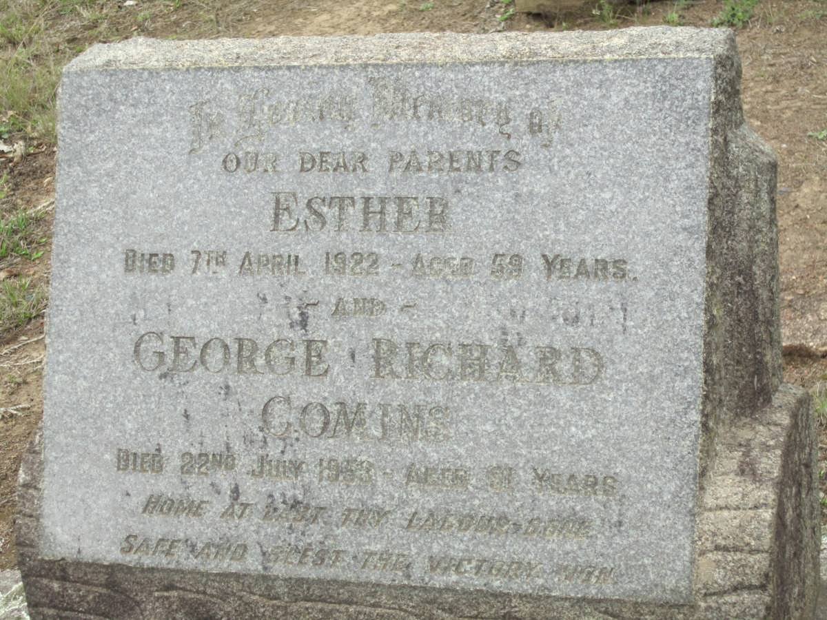 COMINS George Richard -1953 &amp; Esther -1922