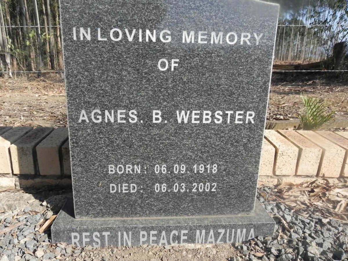 WEBSTER Agnes B. 1918-2002