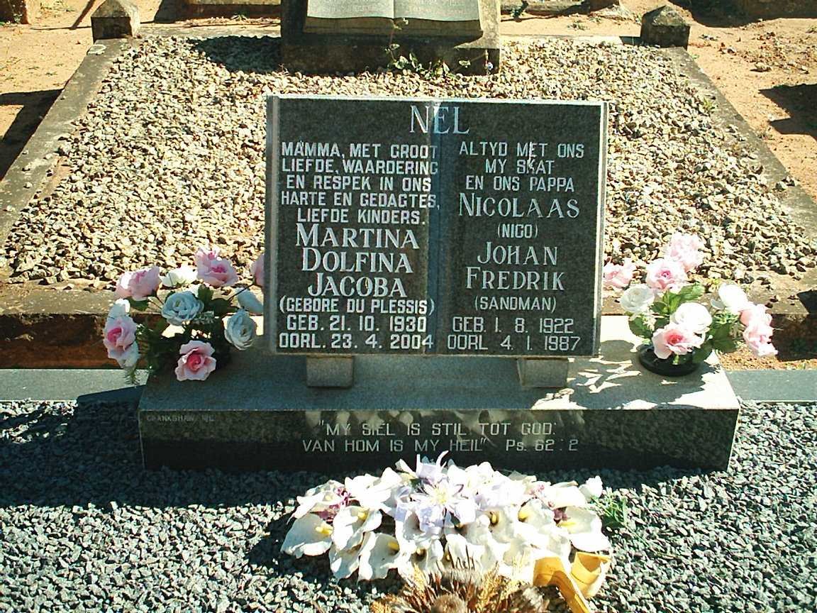 NEL Nicolaas Johan Frederik 1922-1987 &amp;  Martina Dolfina Jacoba DU PLESSIS 1930-2004