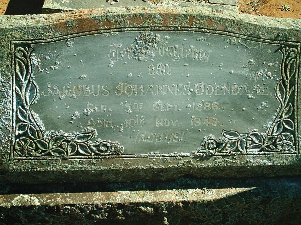 ODENDAAL Jacobus Johannes 1886-1949