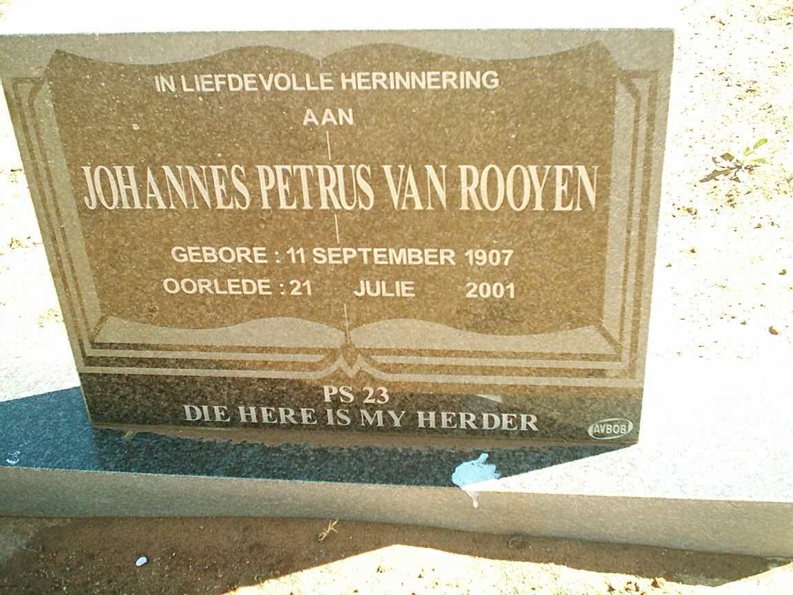 ROOYEN Johannes Petrus, van 1907-2001