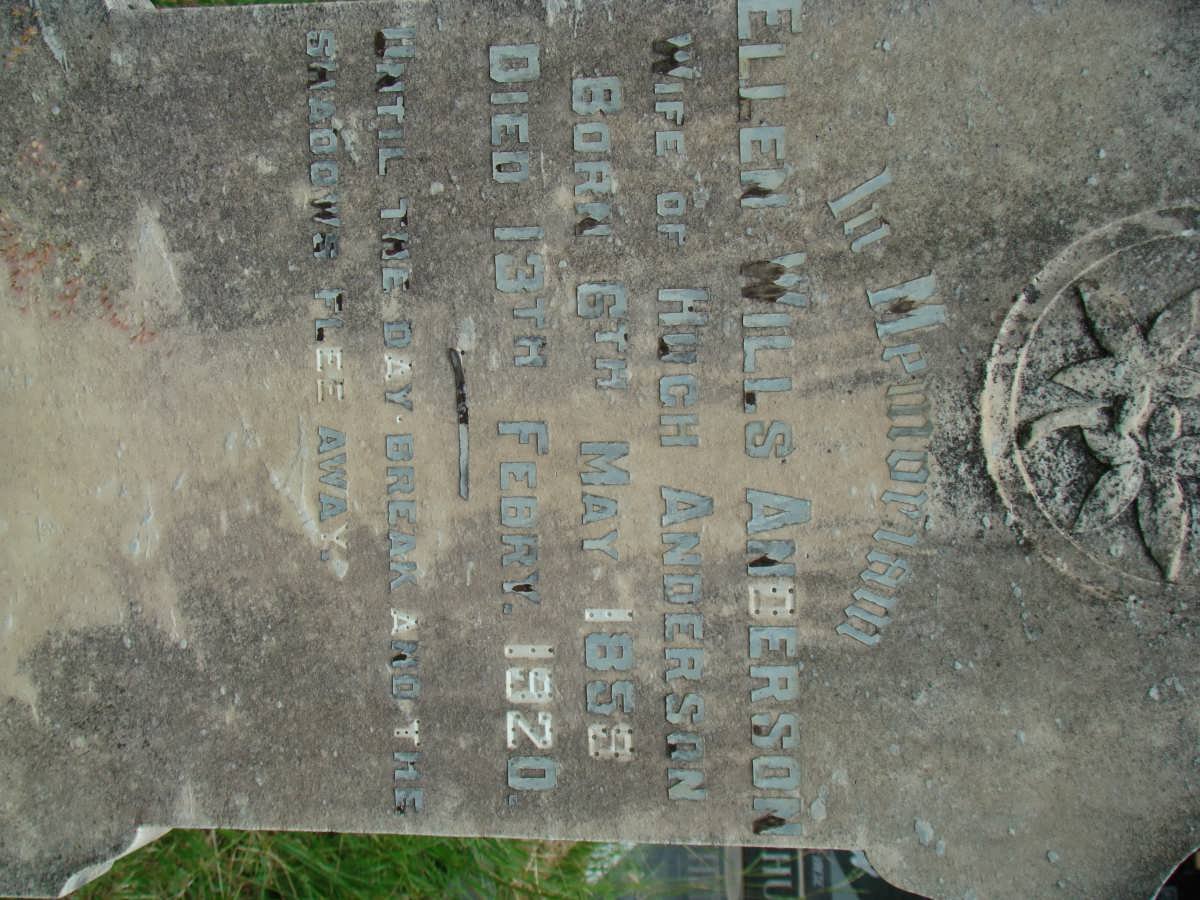 ANDERSON  Ellen Wills 1859-1920