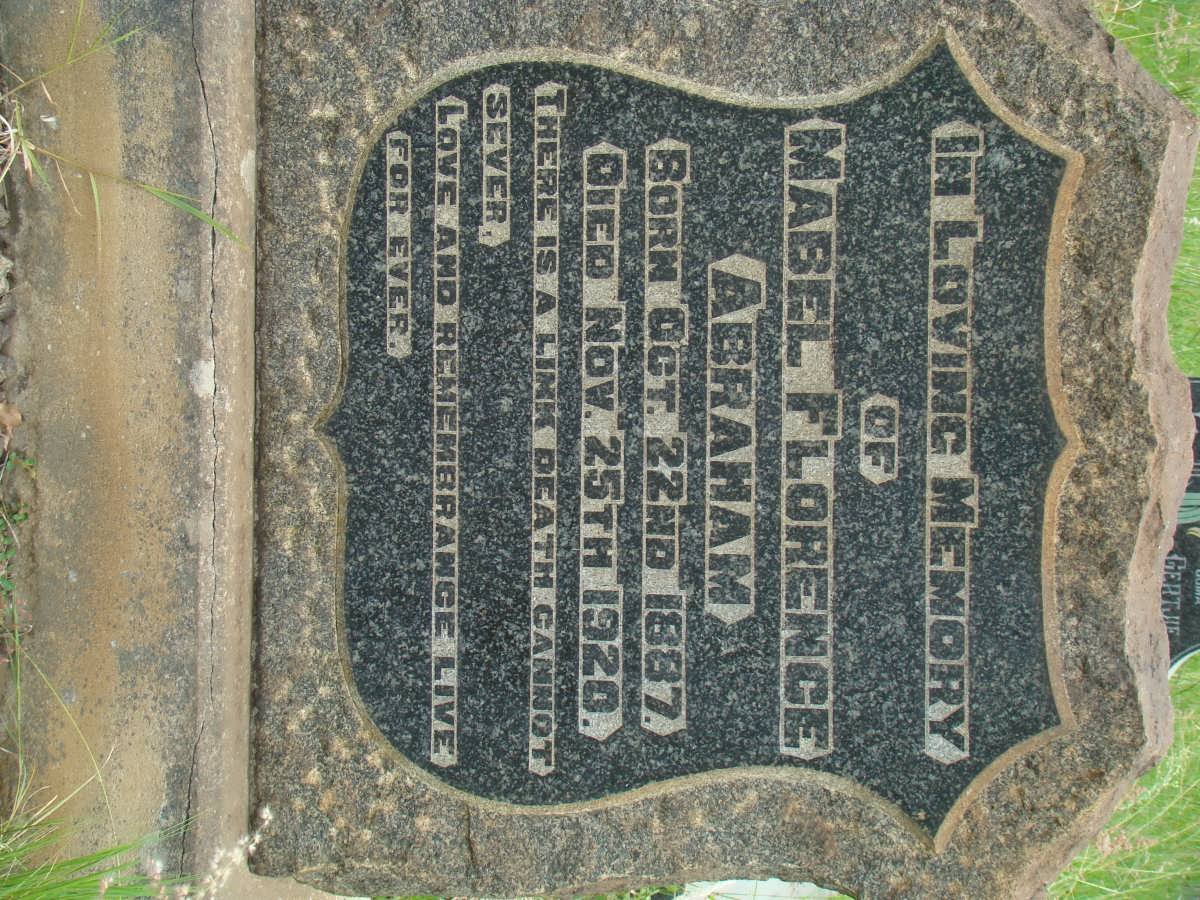 ABRAHAM Mabel Florence 1887-1920