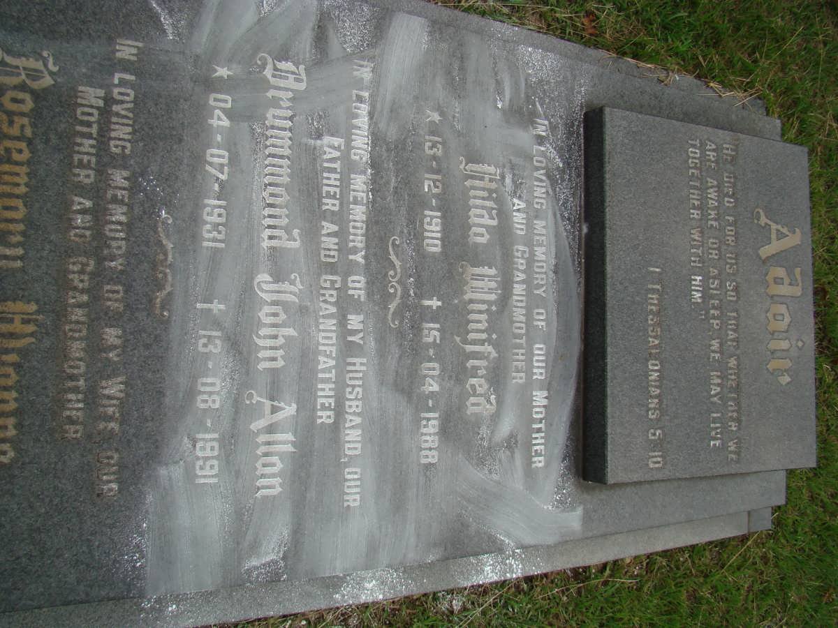ADAIRE Drummond John Allan 1931-1991 :: ADAIRE  Hilda Winifred 1910-1988