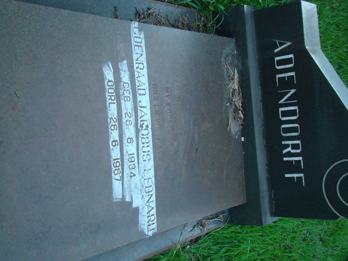 ADENDORFF Coenraad Jacobus Leonard 1934-1967