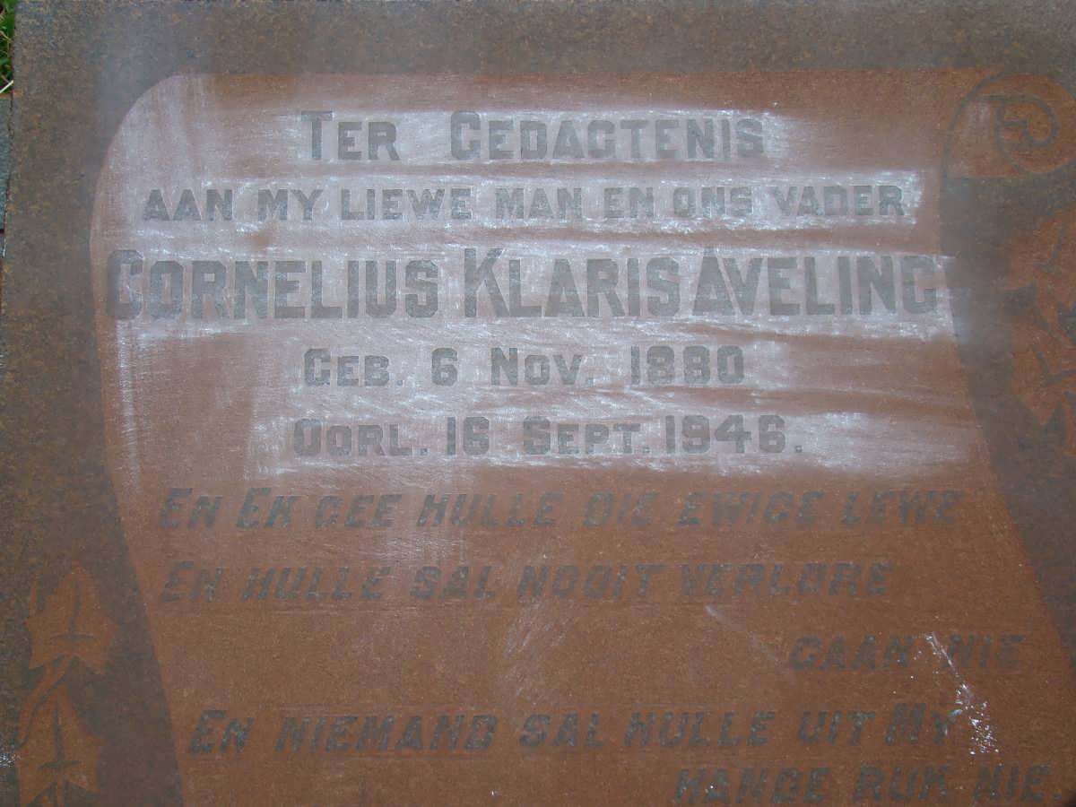 AVELING Cornelius Klaris 1880-1946