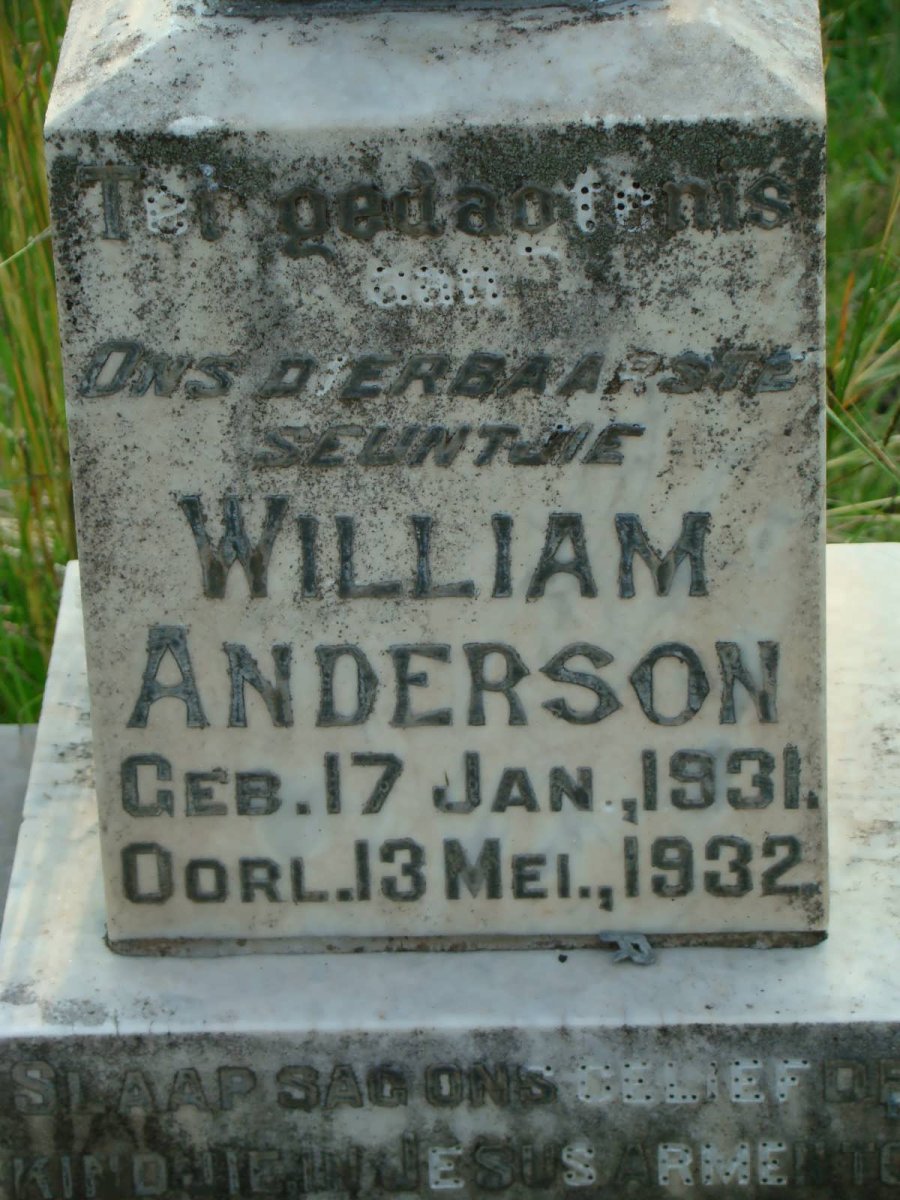 ANDERSON William 1931-1932