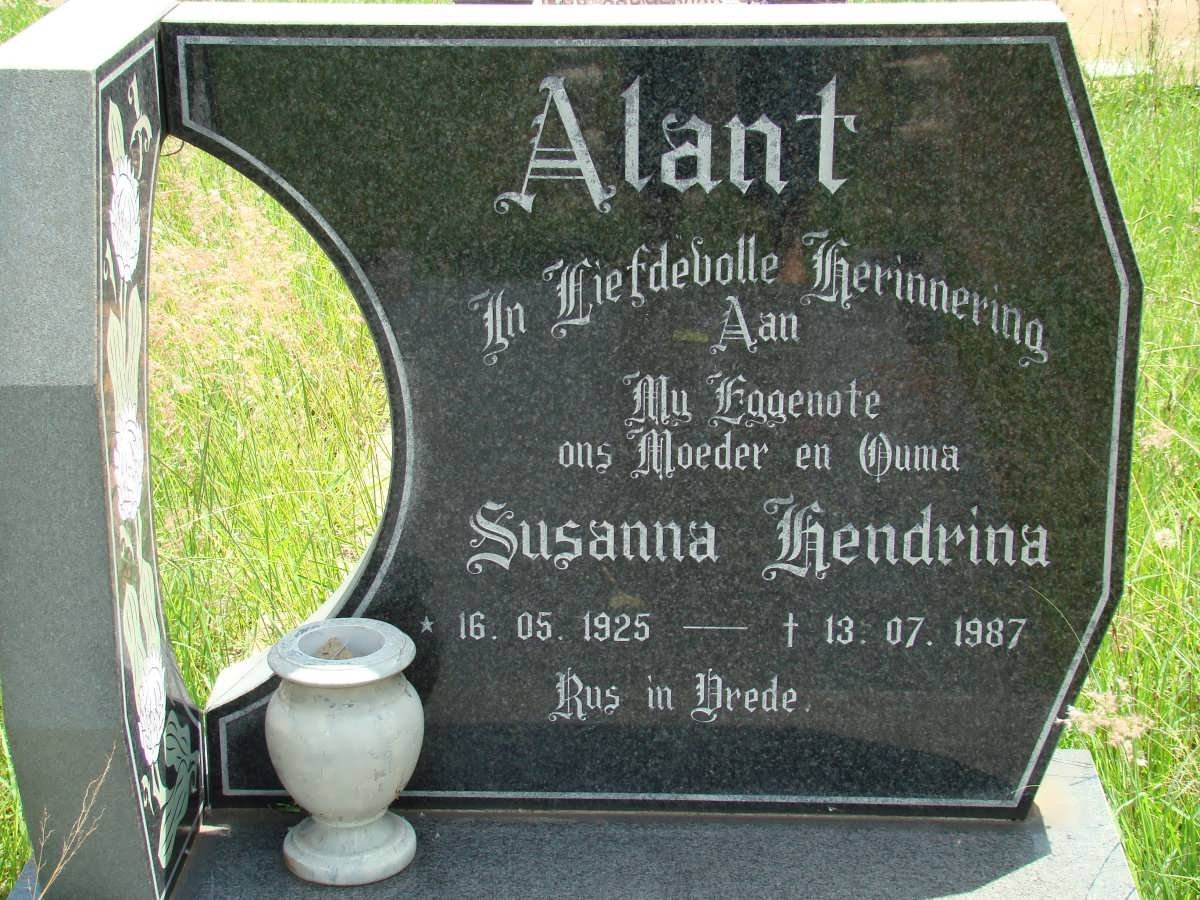 ALANT Susanna Hendrina 1925-1987