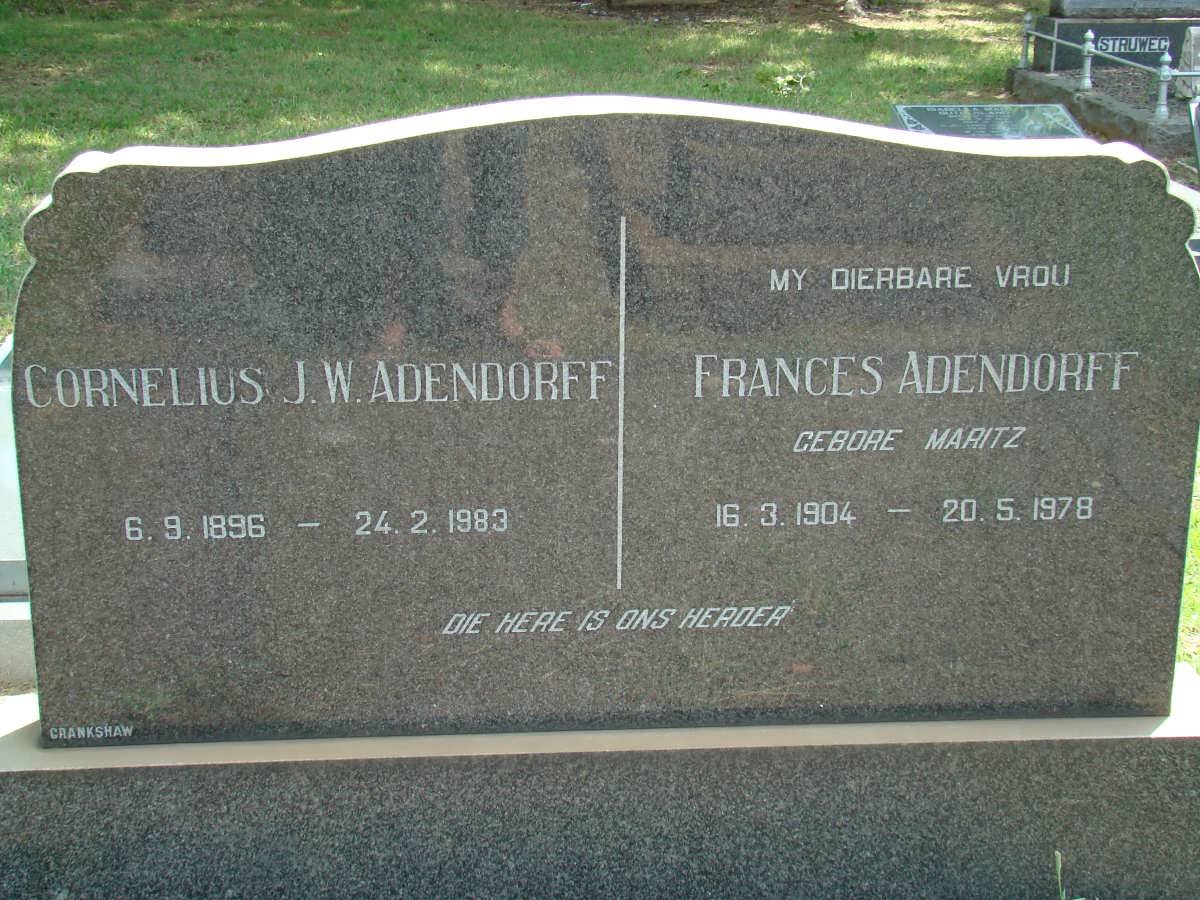 ADENDORFF Cornelius J.W. 1896-1983 &amp; Francis MARITZ 1904-1978