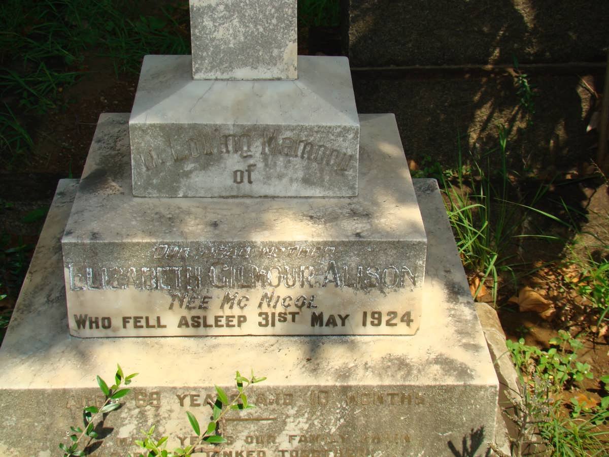 ALISON Elizabeth Gilmour nee McNICOL -1924