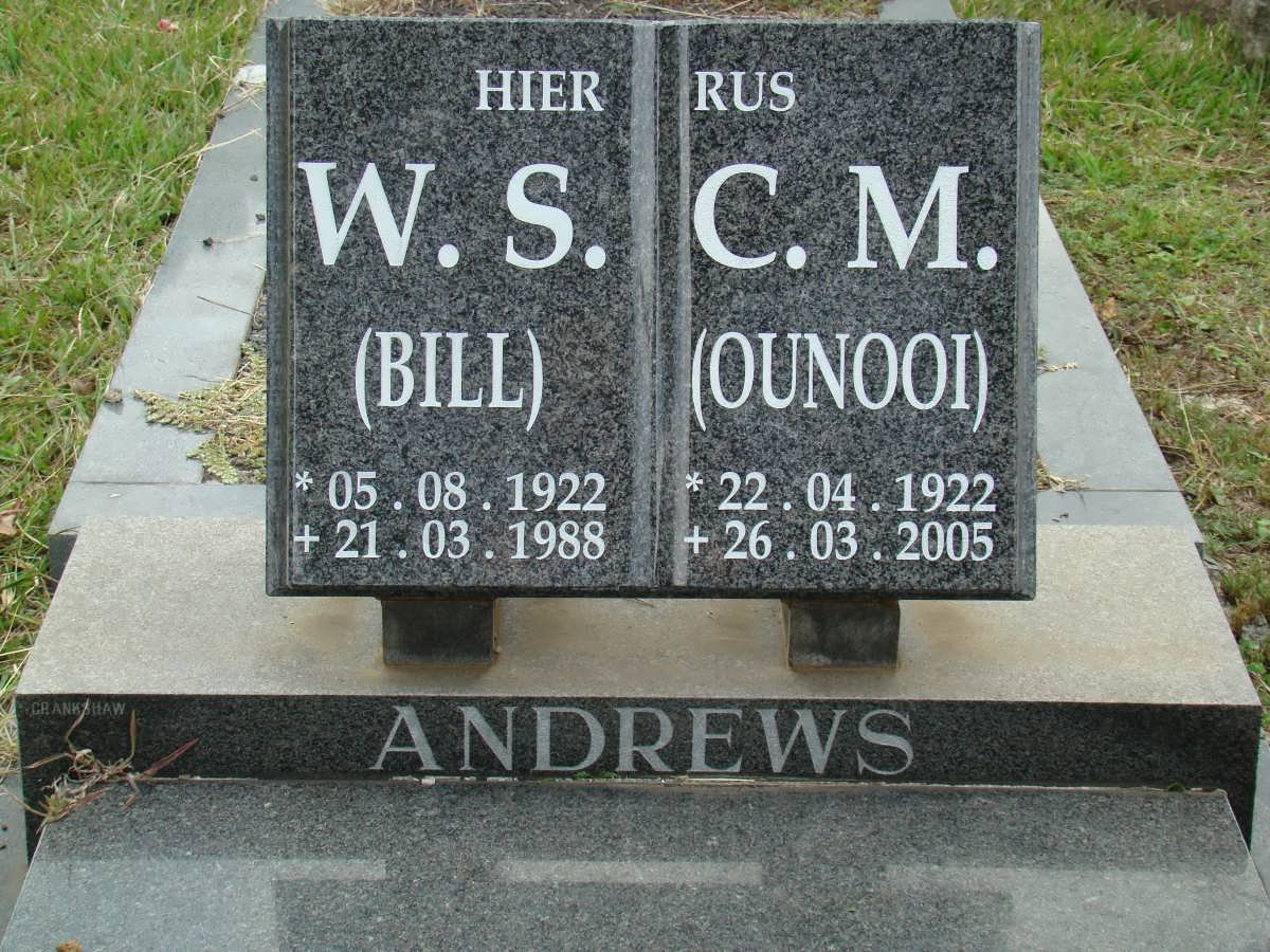 ANDREWS W.S. 1922-1988 &amp; C.M. 1922-2005