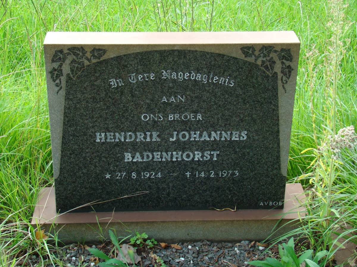 BADENHORST Hendrik Johannes 1924-1973