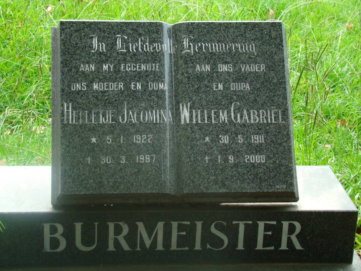 BURMEISTER Willem Gabriël 1911-2000 &amp; Helletje Jacomina 1922-1987