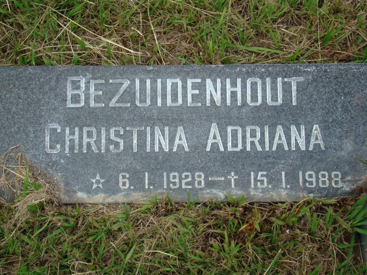BEZUIDENHOUT Christina Adriana 1928-1988