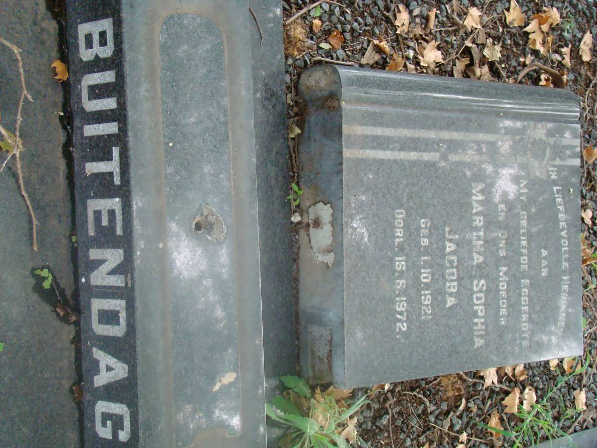 BUITENDAG Martha Sophia Jacoba 1921-1972