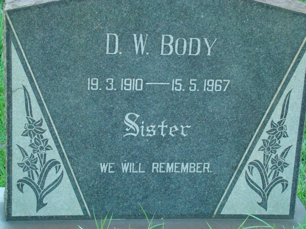 BODY D.W. 1910-1967