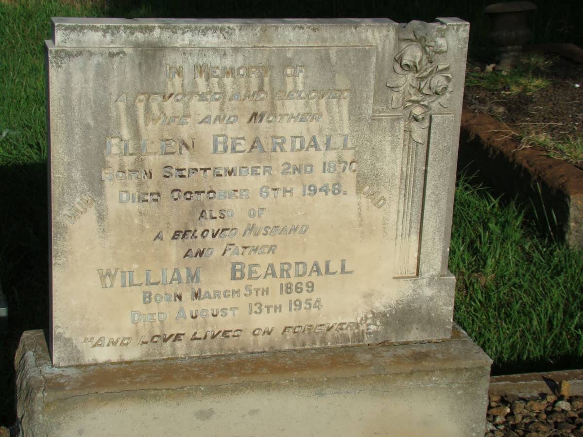 BEARDALL William 1869-1954 &amp; Ellen 1870-1948