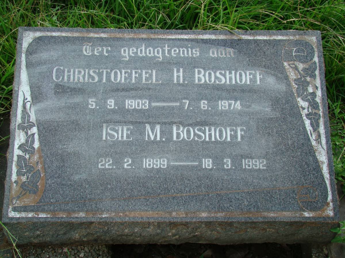 BOSHOFF Christoffel H. 1903-1974 &amp; Isie M. 1899-1992