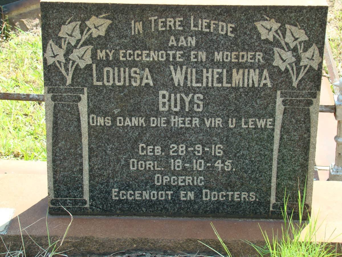 BUYS Louisa Wilhelmina 1916-1945