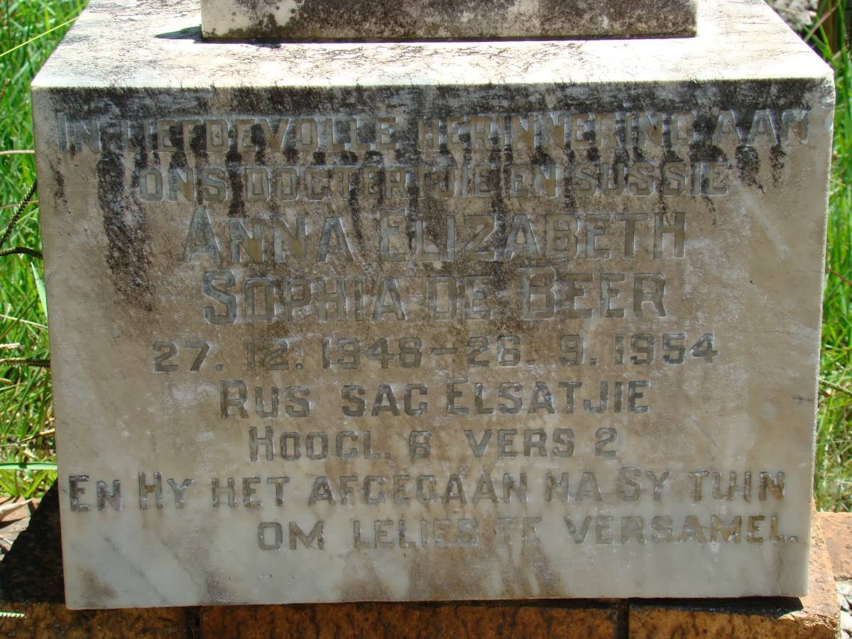 BEER Anna Elizabeth Sophia, de 1948-1954