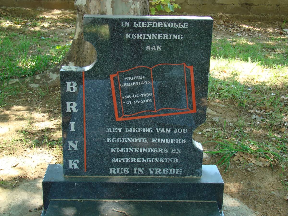 BRINK Michiel Christiaan 1926-2001