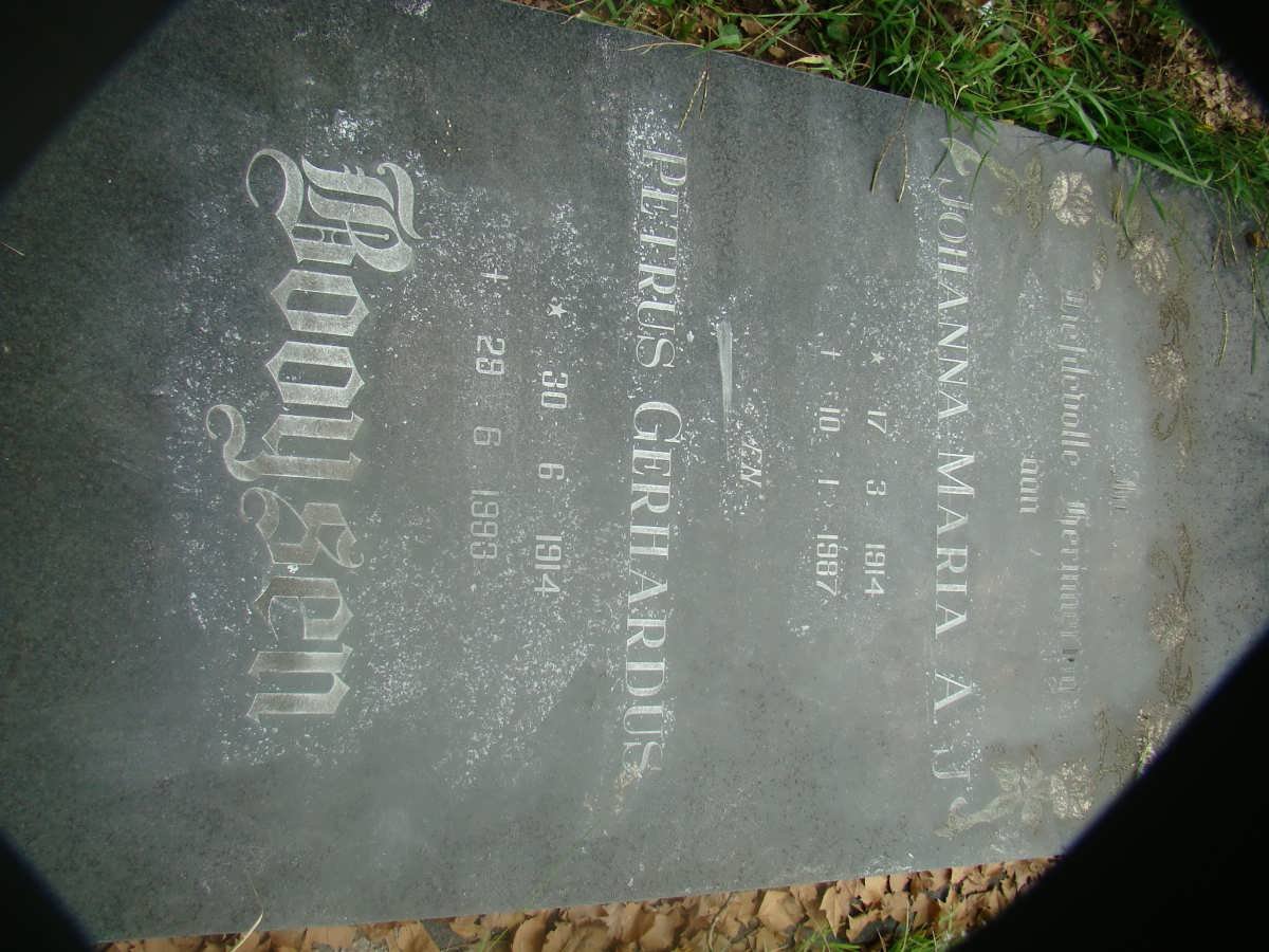 BOOYSEN Petrus Gerhardus 1914-1993 &amp; Johanna Maria A.J. 1914-1987