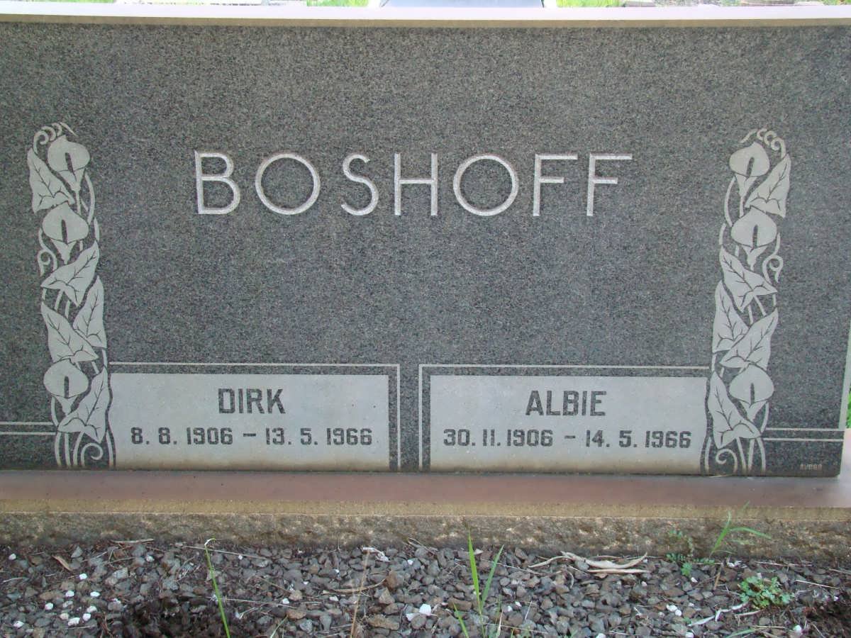 BOSHOFF Dirk 1906-1966 &amp; Albie 1906-1966
