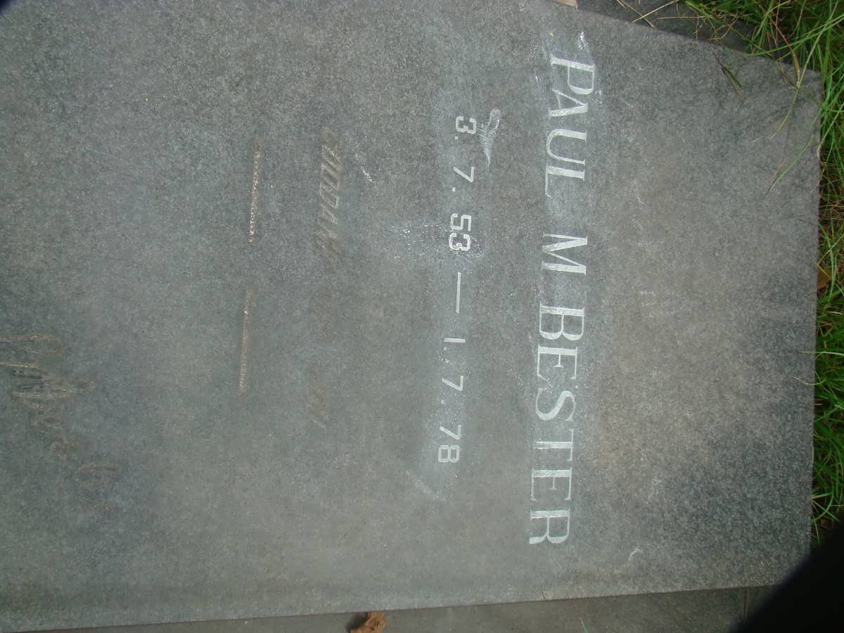 BESTER Paul M. 1953-1978