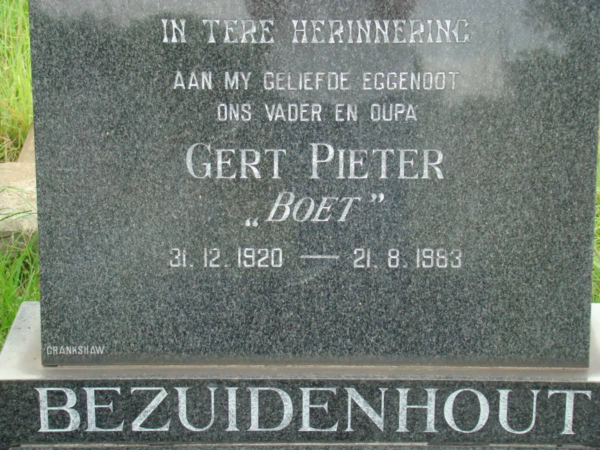 BEZUIDENHOUT Gert Pieter 1920-1983