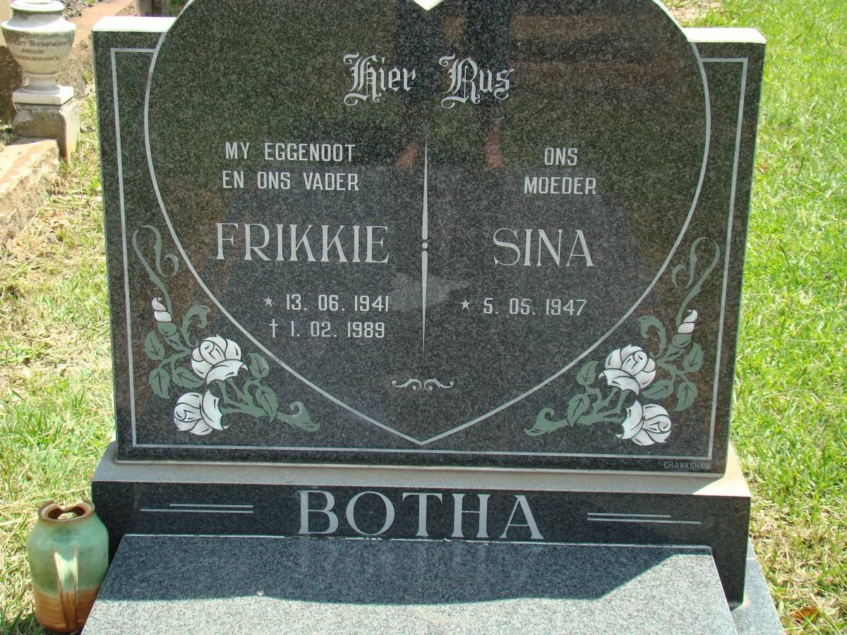 BOTHA Frikkie 1941-1989 &amp; Sina 1947-