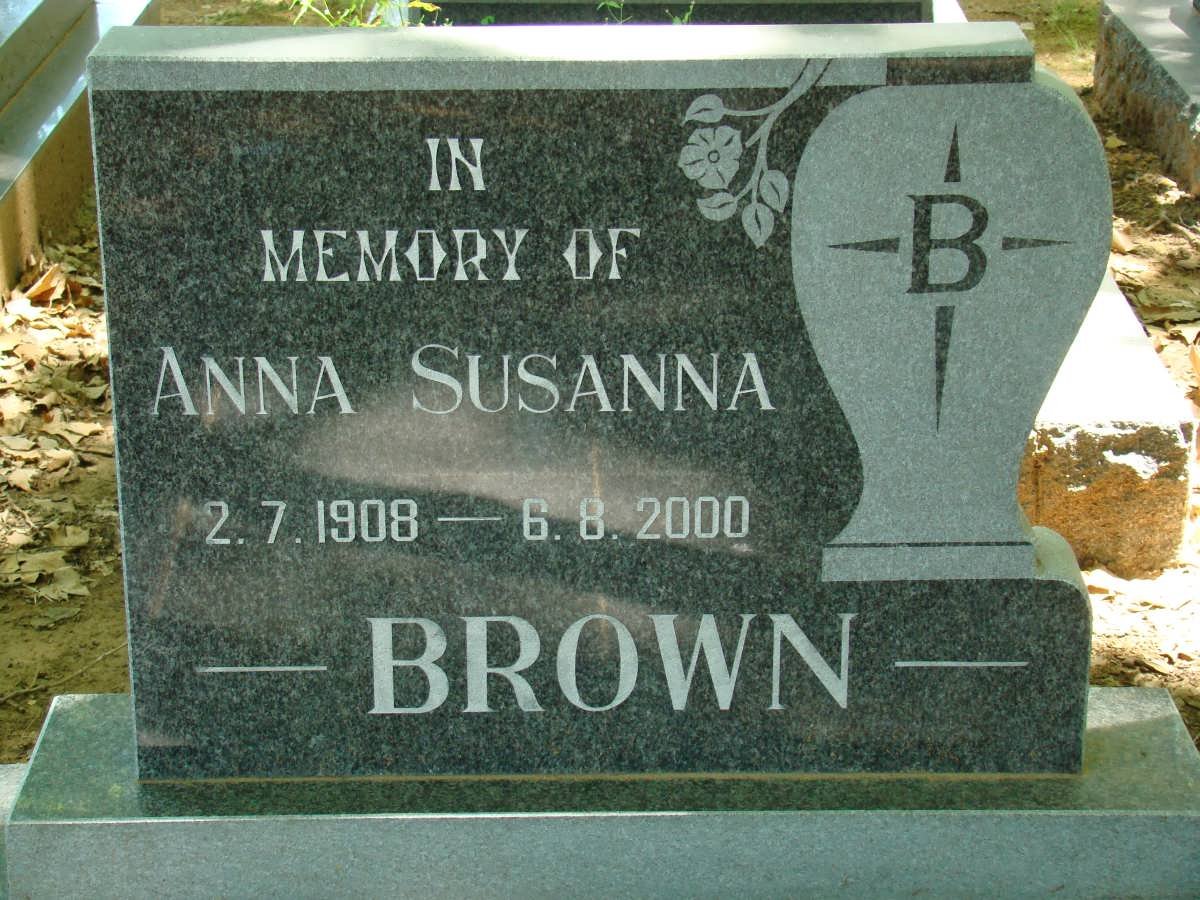 BROWN Anna Susanna 1908-2000