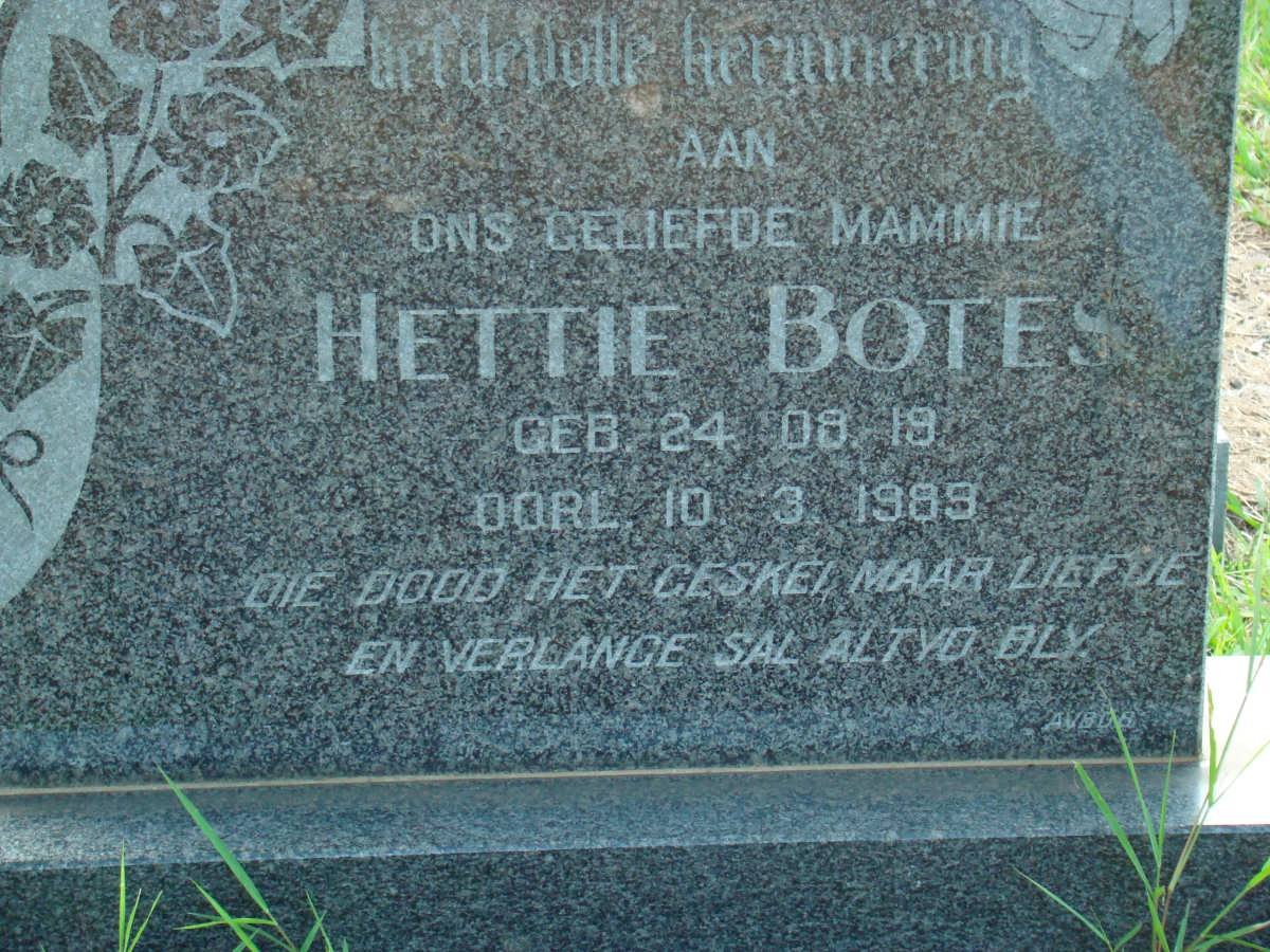 BOTES Hettie 1919-1989