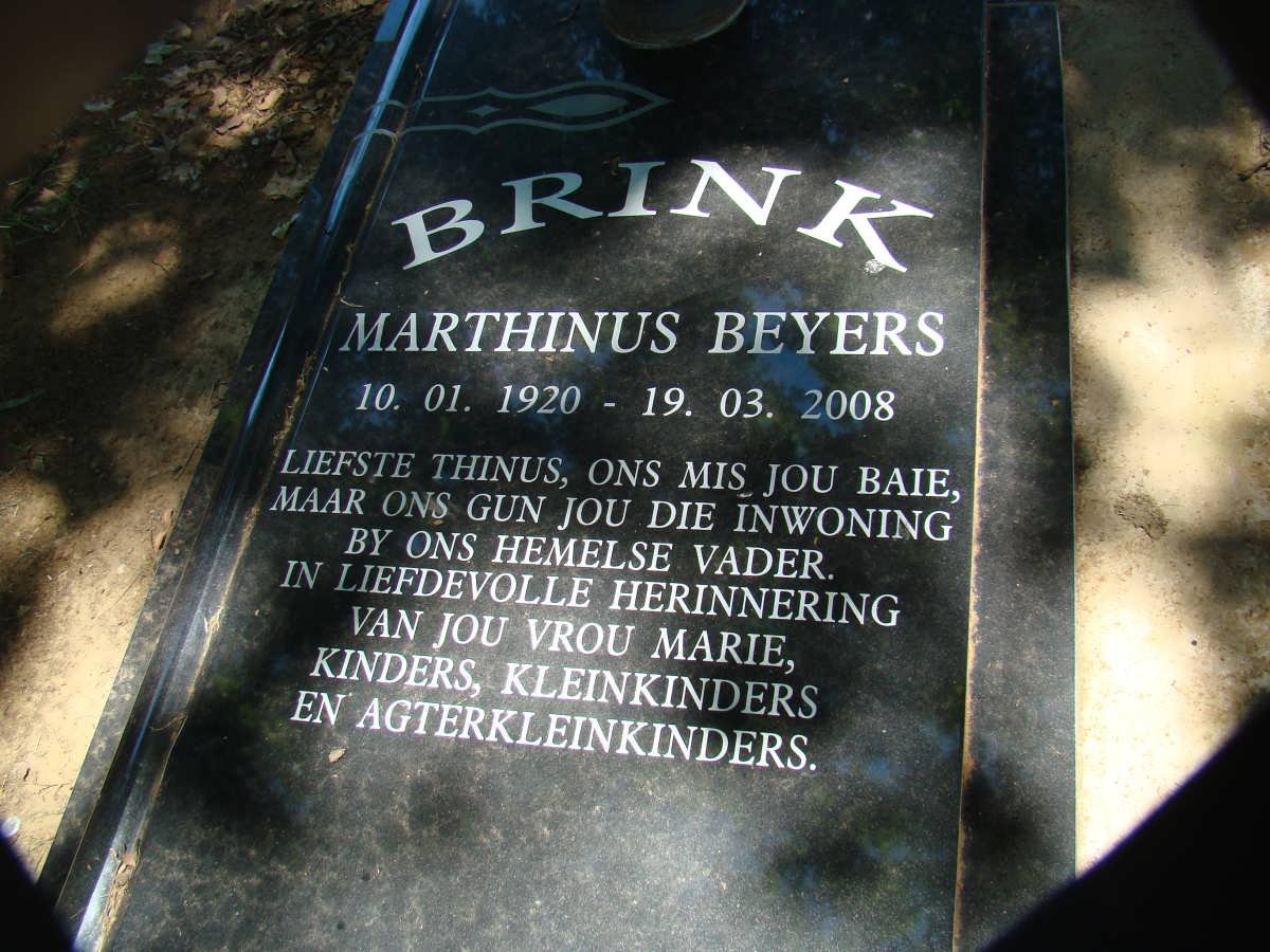 BRINK Marthinus Beyers 1920-2008