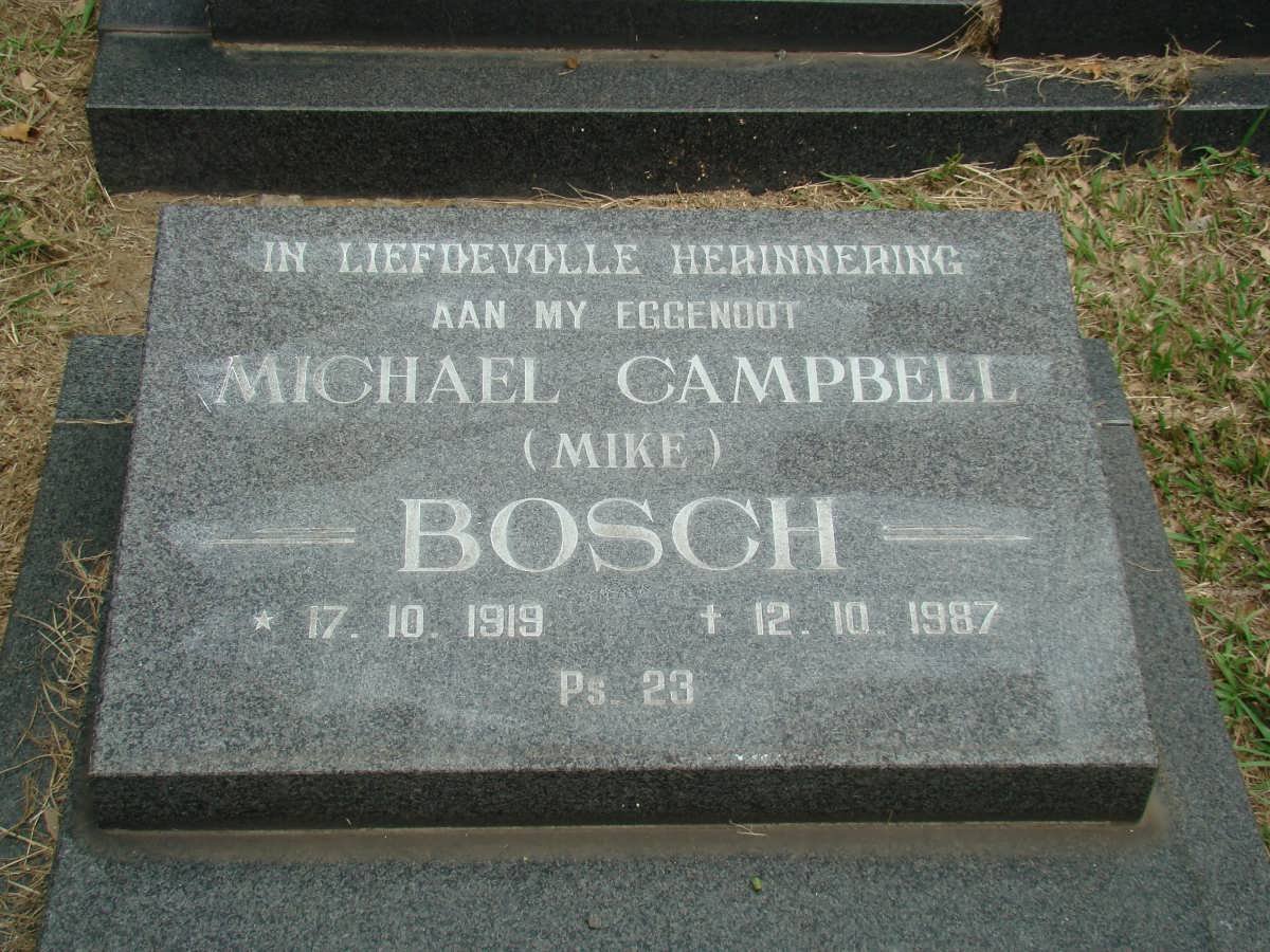 BOSCH Michael Campbell 1919-1987