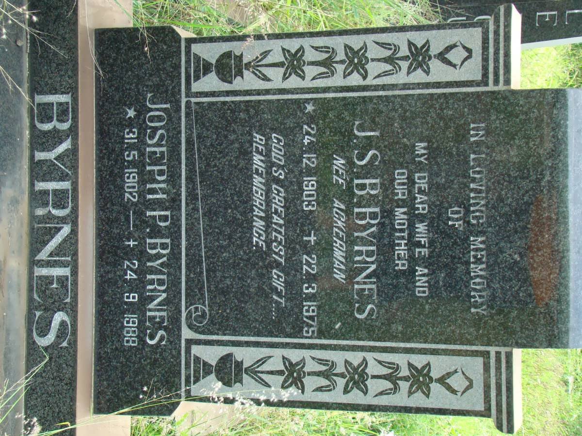 BYRNES Joseph P. 1902-1988 &amp; J.S.B. ACKERMAN 1903-1975