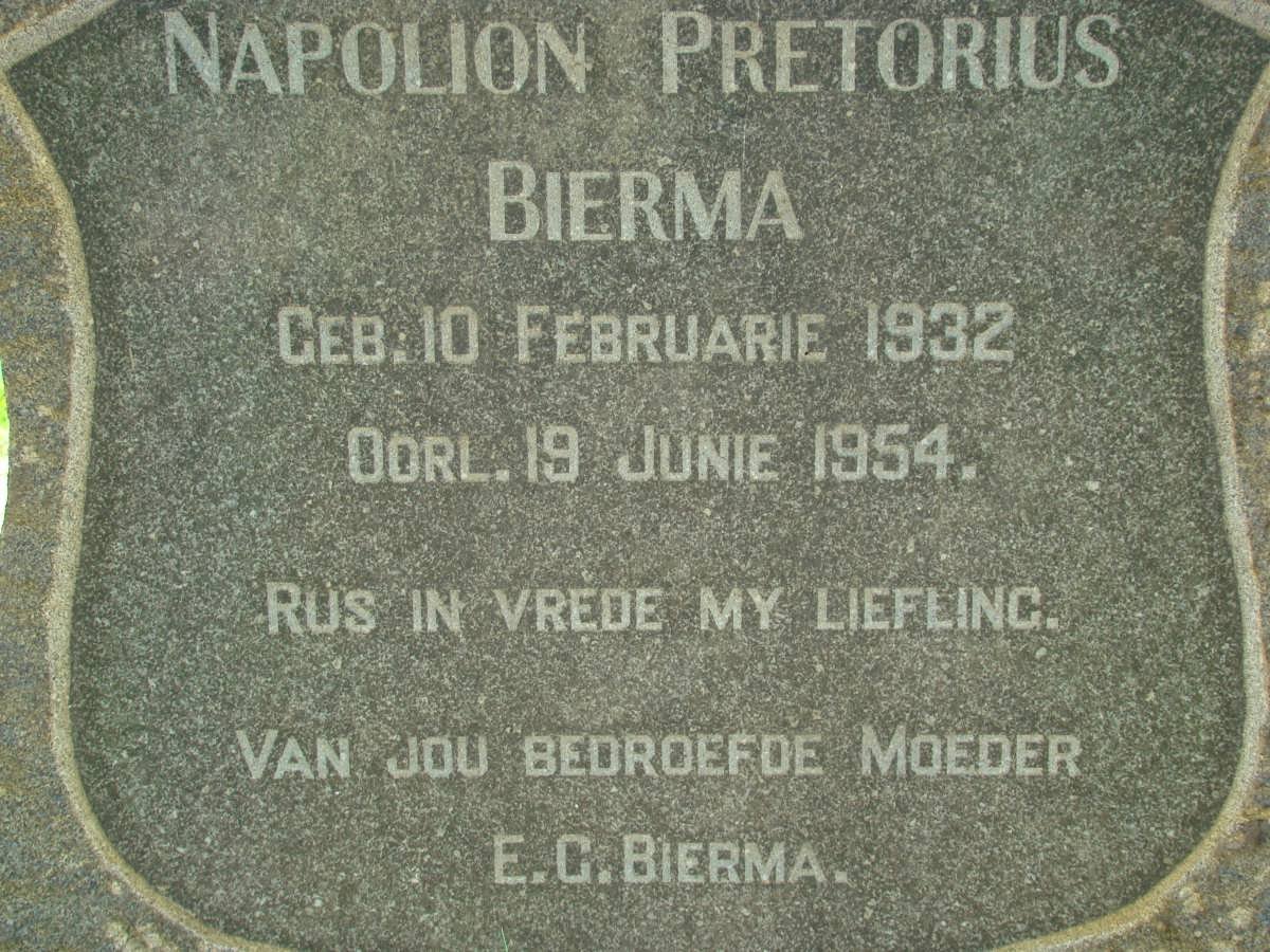 BIERMA Napolion Pretorius 1932-1954