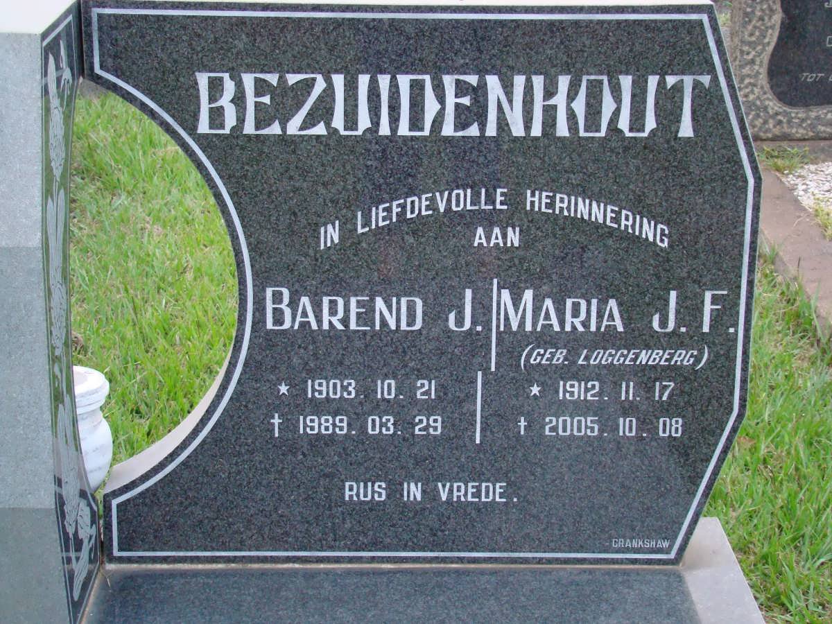 BEZUIDENHOUT Barend J. 1903-1989 &amp; Maria J.F. LOGGENBERG 1912-2005