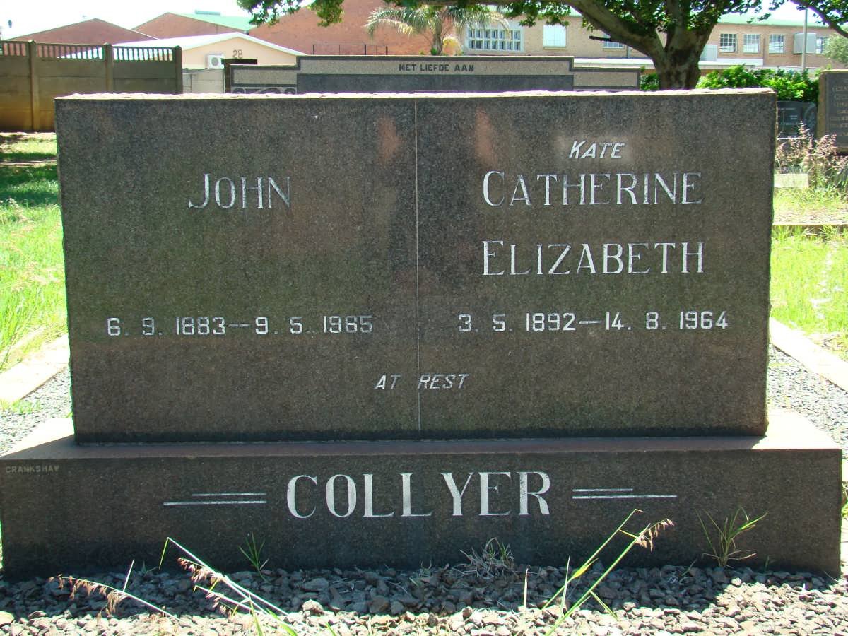 COLLYER John 1883-1965 &amp; Catherin Elizabeth 1892-1964