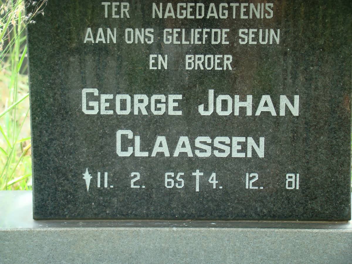 CLAASSEN George Johan 1965-1981