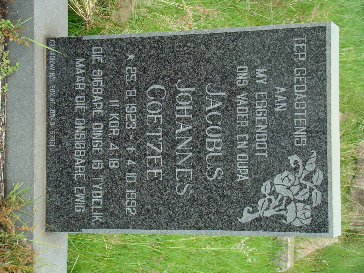 COETZEE Jacobus Johannes 1923-1992